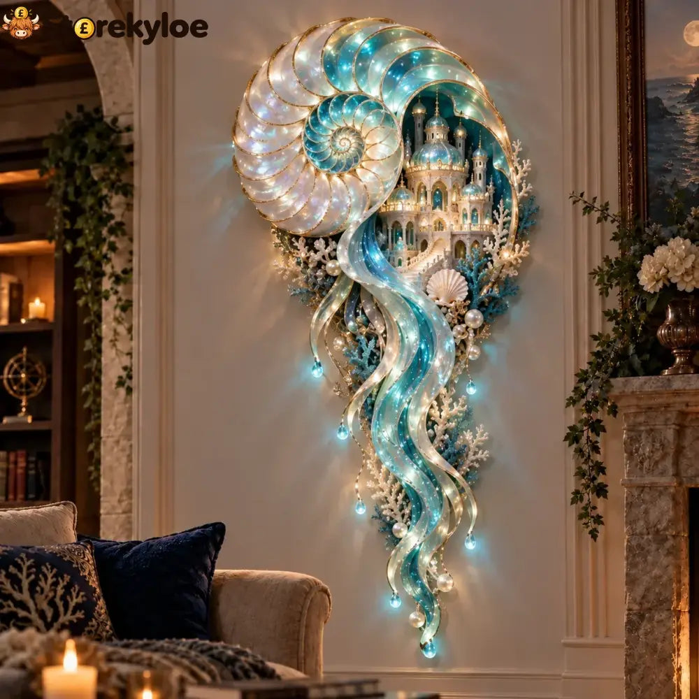 ✨Last Day 49% Off🔱👑Poseidon’s Ocean Kingdom🌊Illuminated Ocean Wall Sculpture Collection - 🐚 Nautilus’s Secret Realm