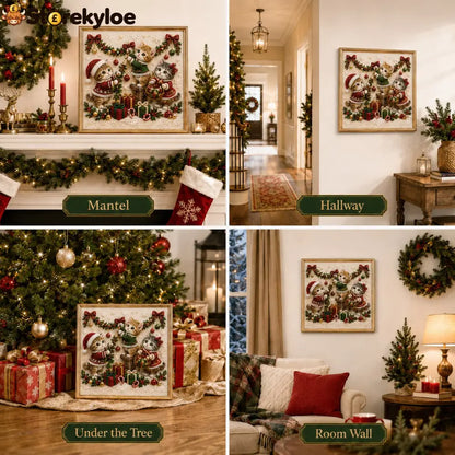 🎄🐾 LAST DAY 49% OFF – Premium 3D Pearl Christmas Kitty Art Kit | Luxury Flocked Canvas with Scratch-Resistant Non-Fading Pearl Beads DIY Holiday Decor 🎅🐱❄️