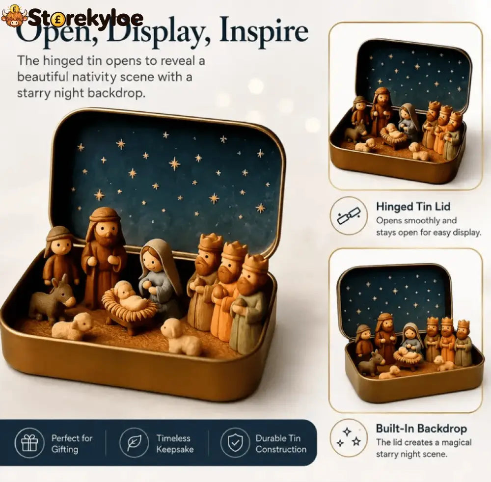 🔥Last Day 49% OFF - ✝️Religious Pocket-Size Mini Nativity Scene Set with Storage Box