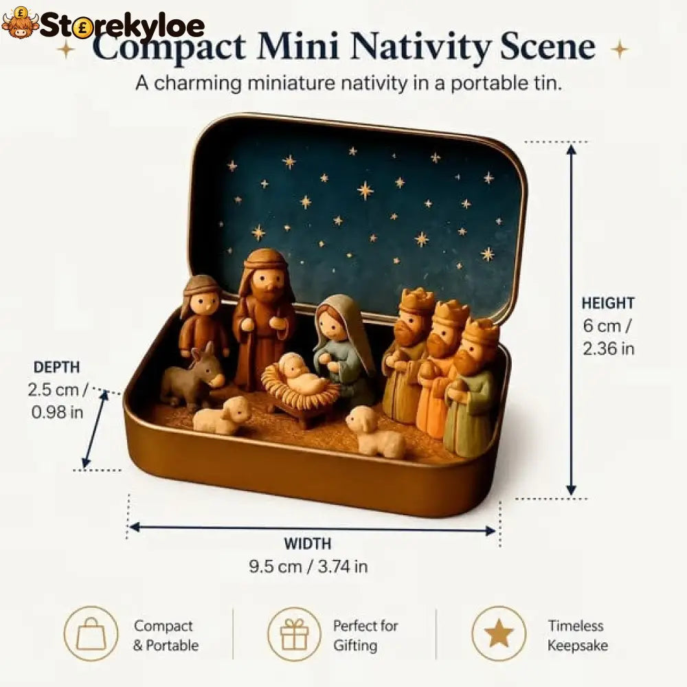 🔥Last Day 49% OFF - ✝️Religious Pocket-Size Mini Nativity Scene Set with Storage Box