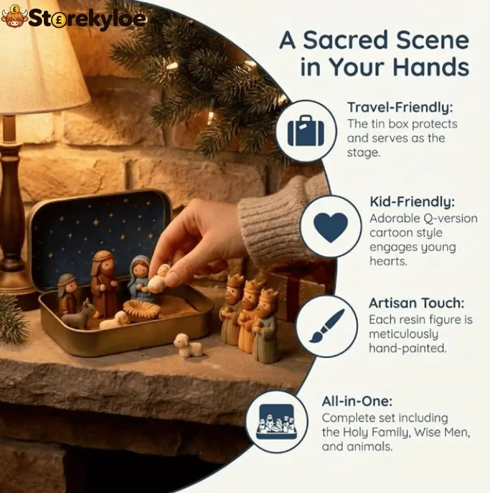 🔥Last Day 49% OFF - ✝️Religious Pocket-Size Mini Nativity Scene Set with Storage Box