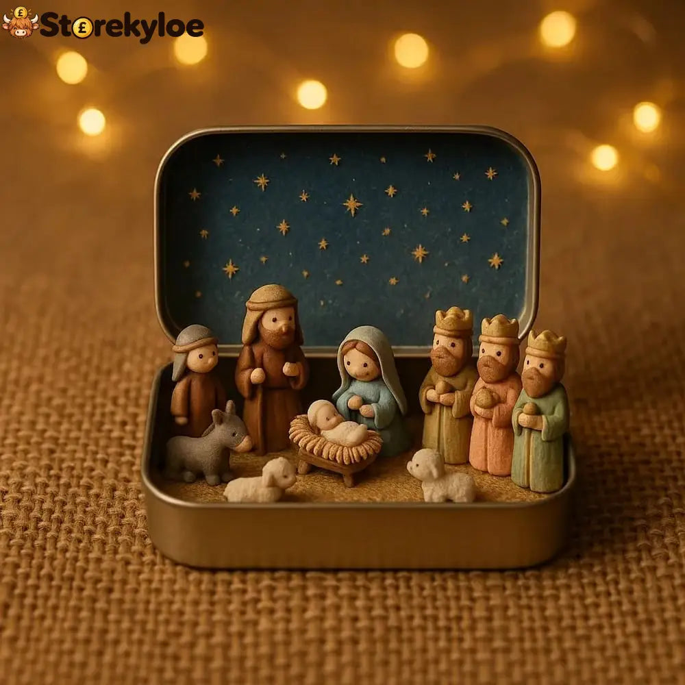 🔥Last Day 49% OFF - ✝️Religious Pocket-Size Mini Nativity Scene Set with Storage Box