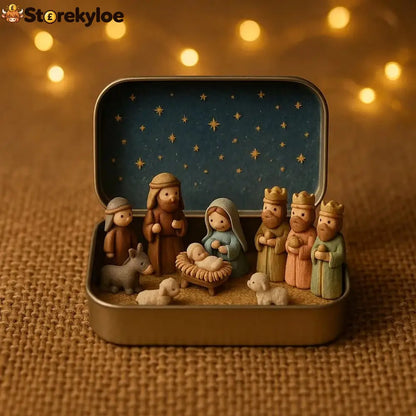 🔥Last Day 49% OFF - ✝️Religious Pocket-Size Mini Nativity Scene Set with Storage Box