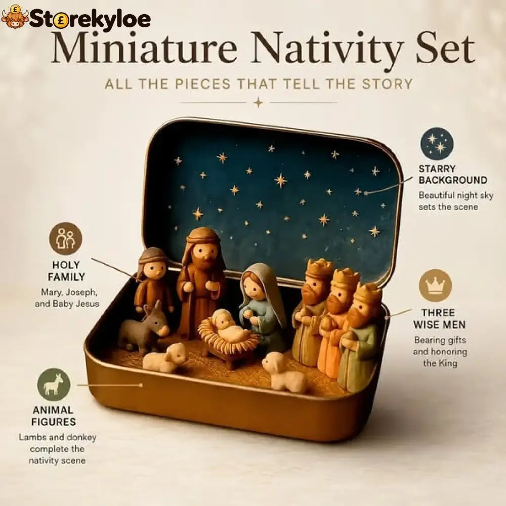🔥Last Day 49% OFF - ✝️Religious Pocket-Size Mini Nativity Scene Set with Storage Box