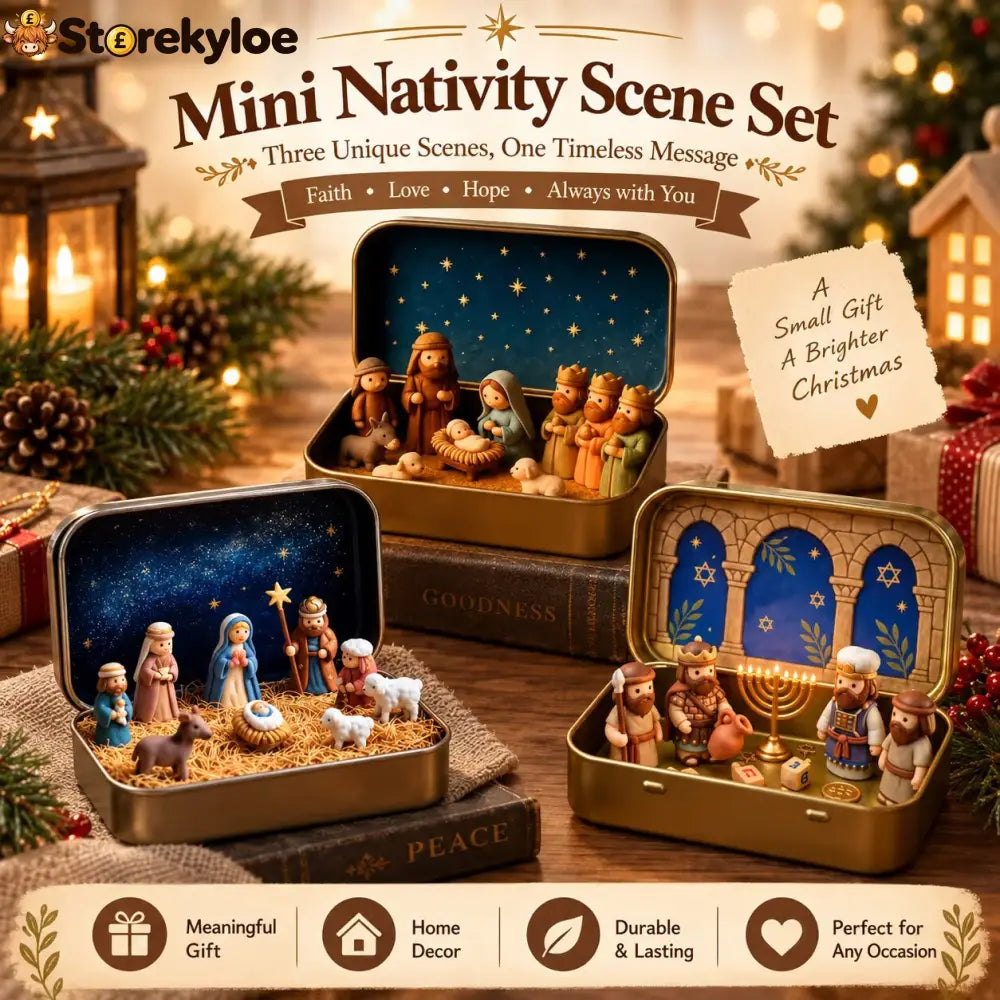 🔥Last Day 49% OFF - ✝️Religious Pocket-Size Mini Nativity Scene Set with Storage Box - 🔥All Scenes（3PCS）Save 15% ＆Free