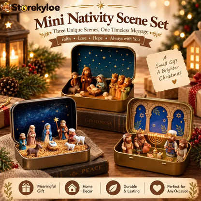🔥Last Day 49% OFF - ✝️Religious Pocket-Size Mini Nativity Scene Set with Storage Box - 🔥All Scenes（3PCS）Save 15% ＆Free