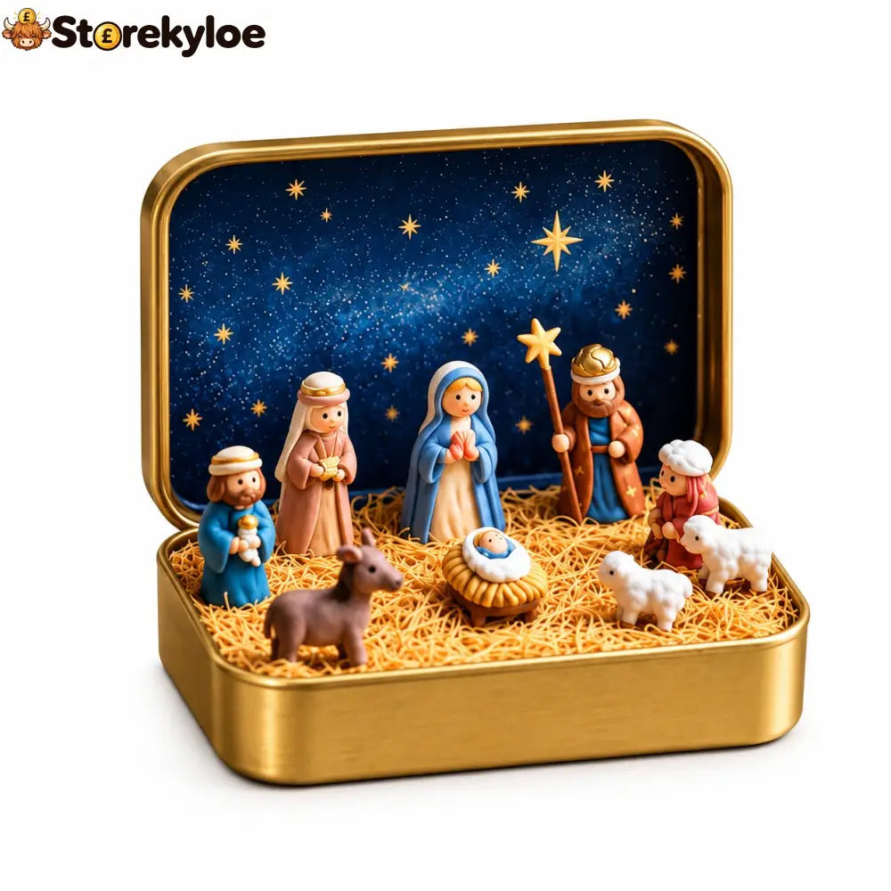 🔥Last Day 49% OFF - ✝️Religious Pocket-Size Mini Nativity Scene Set with Storage Box - Classic Nativity Scene