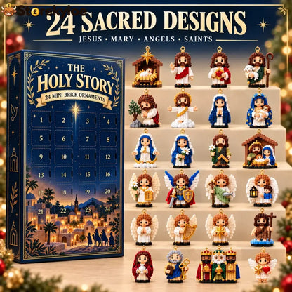 🔥Last Day 49% OFF ✨ The Holy Story 24-Day Mini Brick Ornament Advent Calendar