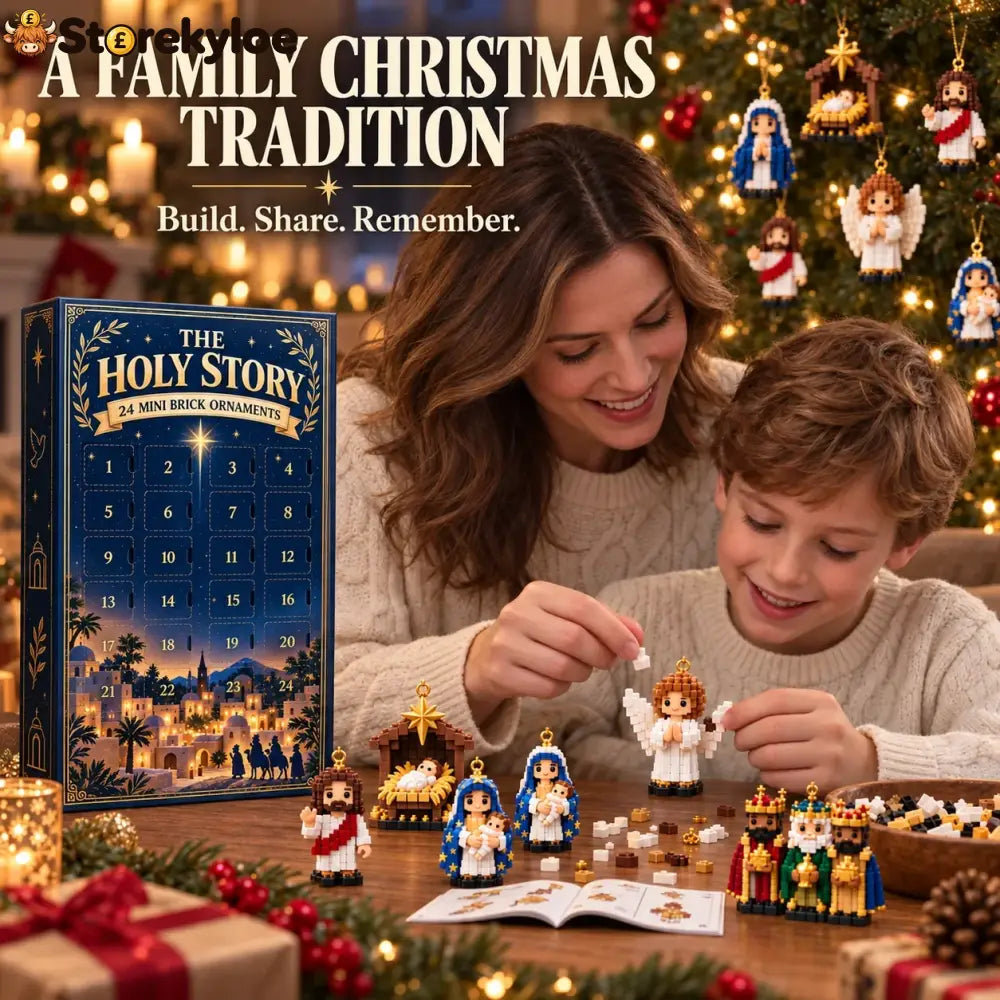 🔥Last Day 49% OFF ✨ The Holy Story 24-Day Mini Brick Ornament Advent Calendar
