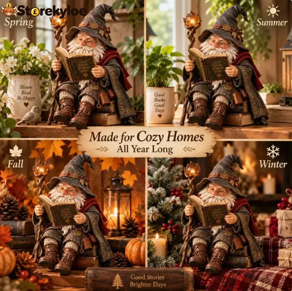 🔥LAST DAY 49% OFF-🧙‍♂️ The Wandering Scholar Gnome – Enchanted Reading Wizard Figurine - ❤Buy 1
