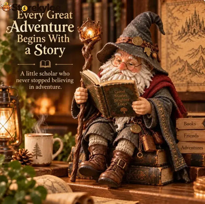 🔥LAST DAY 49% OFF-🧙‍♂️ The Wandering Scholar Gnome – Enchanted Reading Wizard Figurine - ❤Buy 1