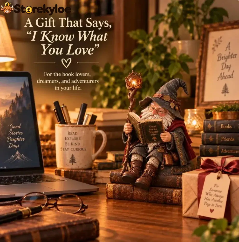 🔥LAST DAY 49% OFF-🧙‍♂️ The Wandering Scholar Gnome – Enchanted Reading Wizard Figurine - ❤Buy 1