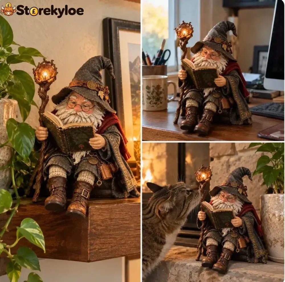 🔥LAST DAY 49% OFF-🧙‍♂️ The Wandering Scholar Gnome – Enchanted Reading Wizard Figurine - ❤Buy 1