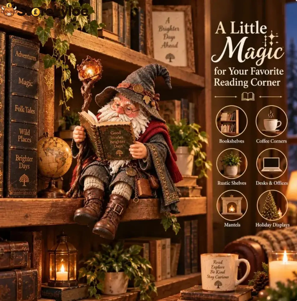 🔥LAST DAY 49% OFF-🧙‍♂️ The Wandering Scholar Gnome – Enchanted Reading Wizard Figurine - ❤Buy 1