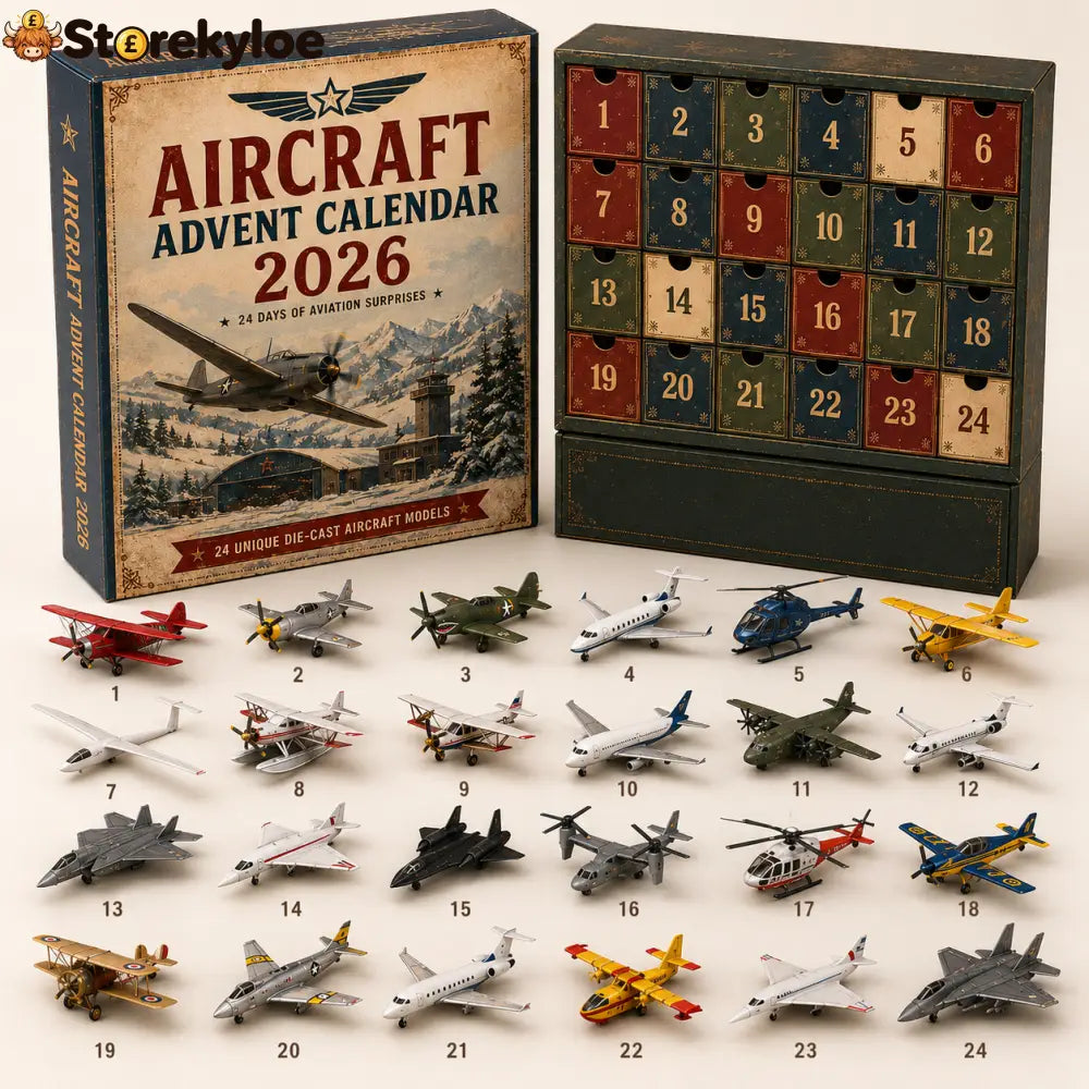 🎄Last day! 49% off – ✈️ Vintage Skies Aircraft Advent Calendar 2026 | 24-Day Flight Journey with 24 Unique Miniature