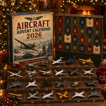 🎄Last day! 49% off – ✈️ Vintage Skies Aircraft Advent Calendar 2026 | 24-Day Flight Journey with 24 Unique Miniature