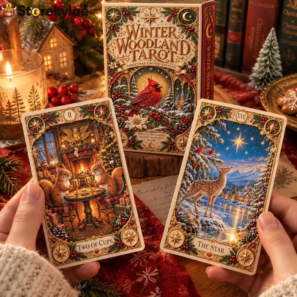 ⏳ Last Day 49% OFF – 🎄 Winter Woodland Tarot | Christmas Limited Edition with Cozy Forest Animals & Vintage Holiday