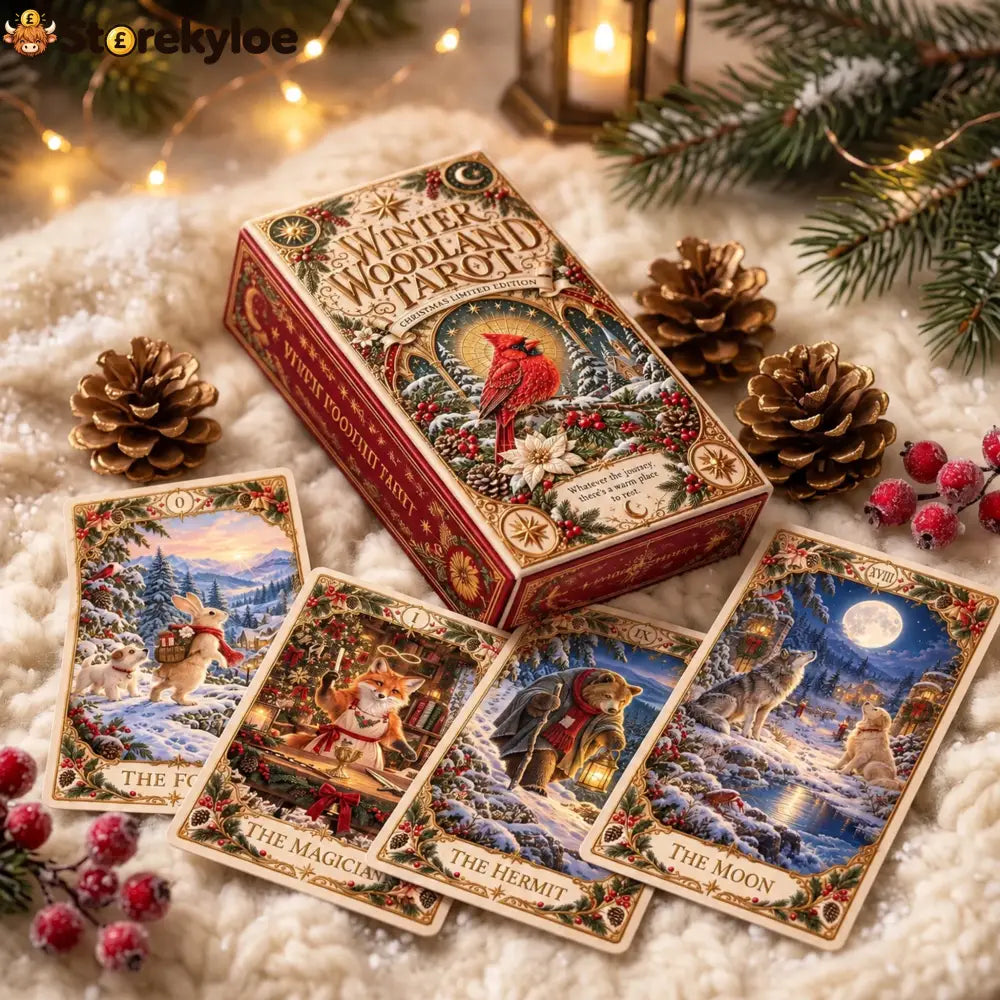 ⏳ Last Day 49% OFF – 🎄 Winter Woodland Tarot | Christmas Limited Edition with Cozy Forest Animals & Vintage Holiday