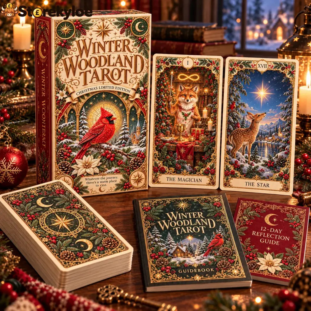 ⏳ Last Day 49% OFF – 🎄 Winter Woodland Tarot | Christmas Limited Edition with Cozy Forest Animals & Vintage Holiday