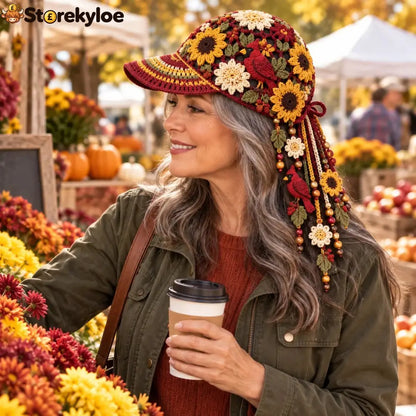 🔥Last Day 49% OFF 🍂 Women’s Handcrafted Crochet Autumn Bloom Cap | 6 Designs