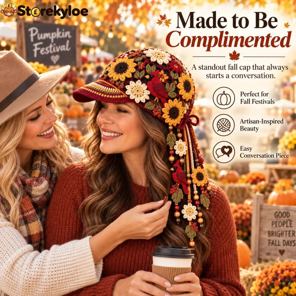 🔥Last Day 49% OFF 🍂 Women’s Handcrafted Crochet Autumn Bloom Cap | 6 Designs
