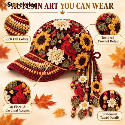 🔥Last Day 49% OFF 🍂 Women’s Handcrafted Crochet Autumn Bloom Cap | 6 Designs