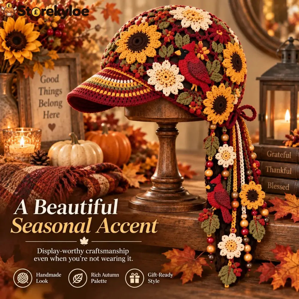 🔥Last Day 49% OFF 🍂 Women’s Handcrafted Crochet Autumn Bloom Cap | 6 Designs