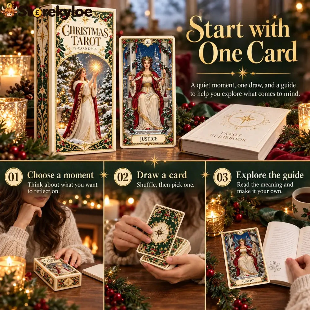 Last Day 49% OFF🎉-🔮 Yuletide Tarot Deck | 78 Festive Cards & A Guided 12-Day Holiday Ritual