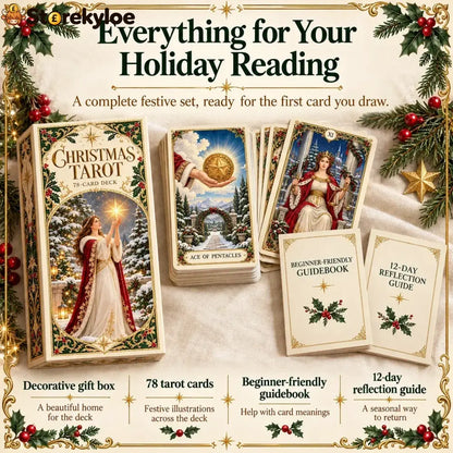 Last Day 49% OFF🎉-🔮 Yuletide Tarot Deck | 78 Festive Cards & A Guided 12-Day Holiday Ritual