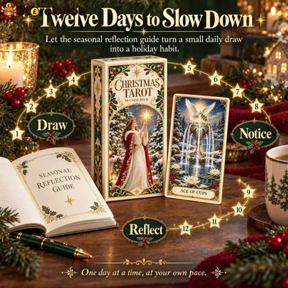 Last Day 49% OFF🎉-🔮 Yuletide Tarot Deck | 78 Festive Cards & A Guided 12-Day Holiday Ritual