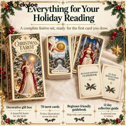 Last Day 49% OFF🎉-🔮 Yuletide Tarot Deck | 78 Festive Cards & A Guided 12-Day Holiday Ritual