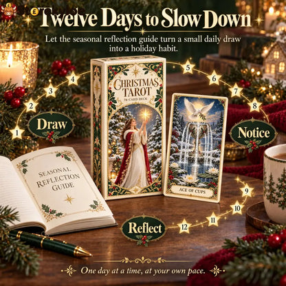 Last Day 49% OFF🎉-🔮 Yuletide Tarot Deck | 78 Festive Cards & A Guided 12-Day Holiday Ritual