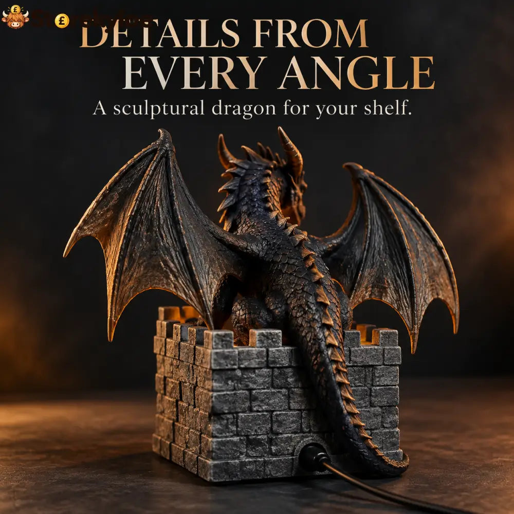 🔥LAST DAY 50% 🐉 MistWyrm™ Dragon Flame Mist Diffuser – Gothic Castle Decor Glowing Ember Mist & Fantasy Bookshelf