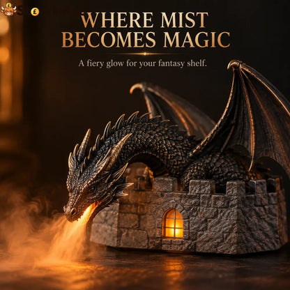 🔥LAST DAY 50% 🐉 MistWyrm™ Dragon Flame Mist Diffuser – Gothic Castle Decor Glowing Ember Mist & Fantasy Bookshelf