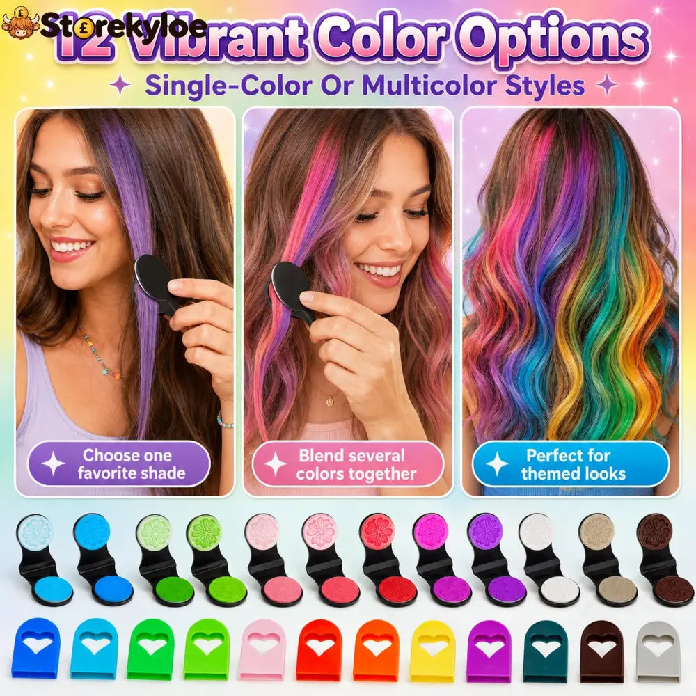 🔥Last Day 50% OFF - 🌈12-Color Temporary Hair Chalk Applicator Set - Bestseller