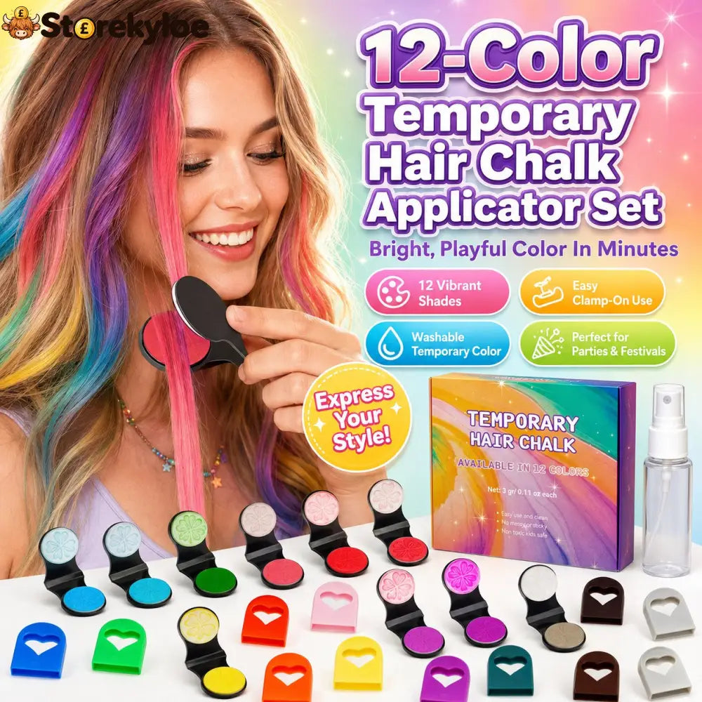 🔥Last Day 50% OFF - 🌈12-Color Temporary Hair Chalk Applicator Set - Bestseller