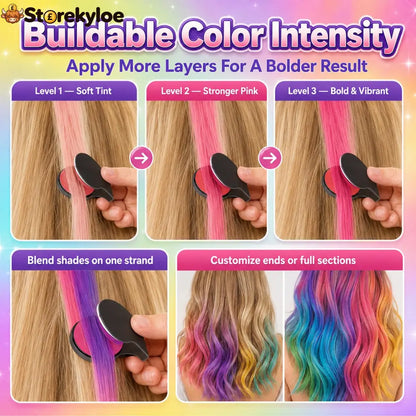 🔥Last Day 50% OFF - 🌈12-Color Temporary Hair Chalk Applicator Set - Bestseller