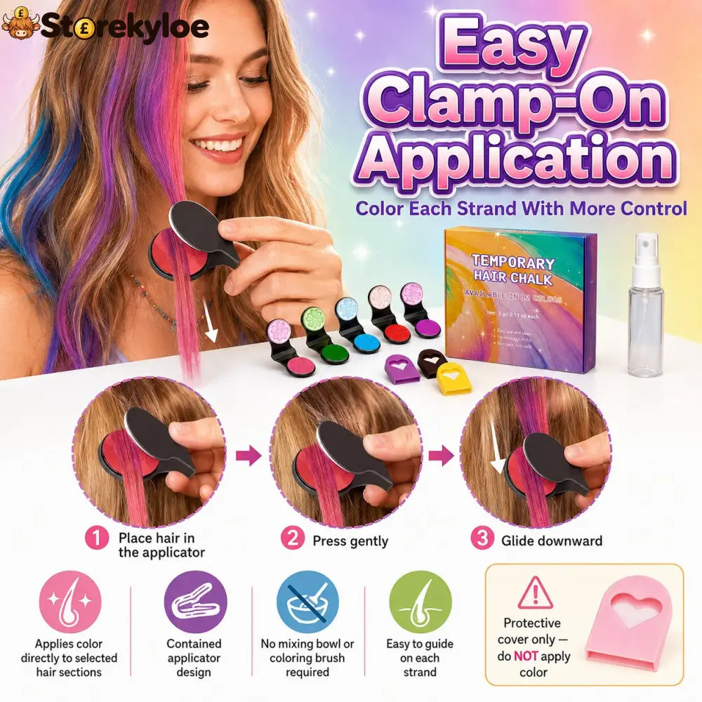🔥Last Day 50% OFF - 🌈12-Color Temporary Hair Chalk Applicator Set - Bestseller