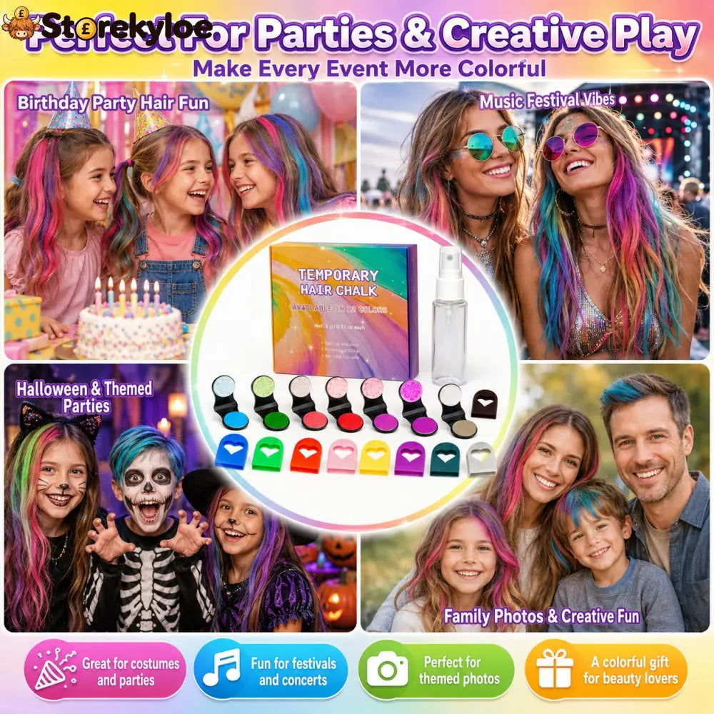🔥Last Day 50% OFF - 🌈12-Color Temporary Hair Chalk Applicator Set - Bestseller