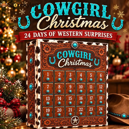 ⏳ Last Day 50% OFF-🤠24-Day Cowgirl Christmas Countdown Calendar