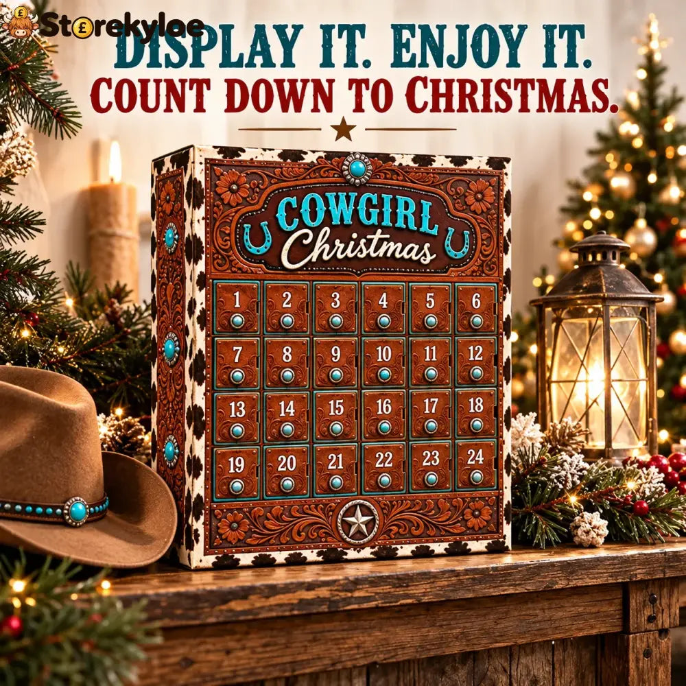 ⏳ Last Day 50% OFF-🤠24-Day Cowgirl Christmas Countdown Calendar