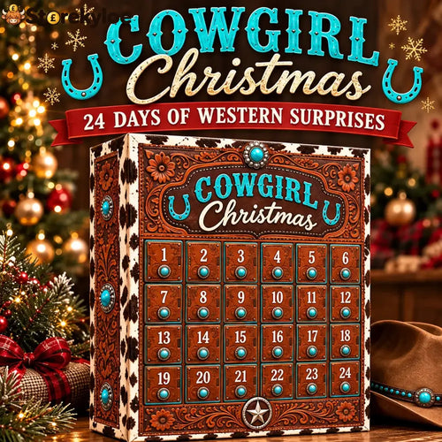 ⏳ Last Day 50% OFF-🤠24-Day Cowgirl Christmas Countdown Calendar