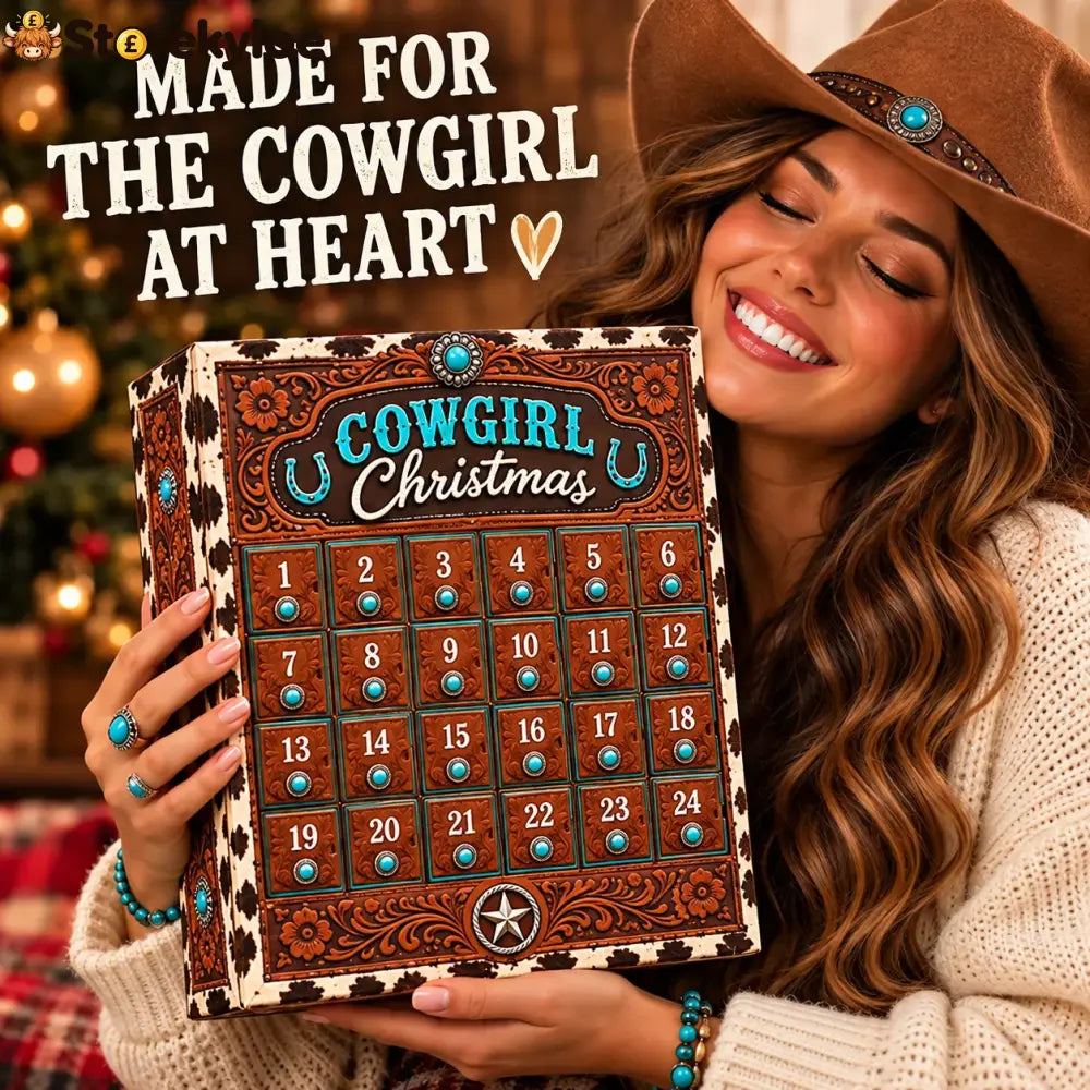 ⏳ Last Day 50% OFF-🤠24-Day Cowgirl Christmas Countdown Calendar