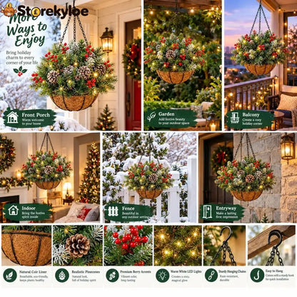 🎄 Last day: 50% OFF🏆Christmas basket with built-in lights |🎄 With built-in lights weatherproof and maintenance-free