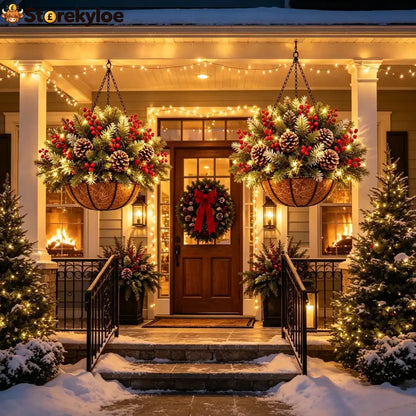 🎄 Last day: 50% OFF🏆Christmas basket with built-in lights |🎄 With built-in lights weatherproof and maintenance-free
