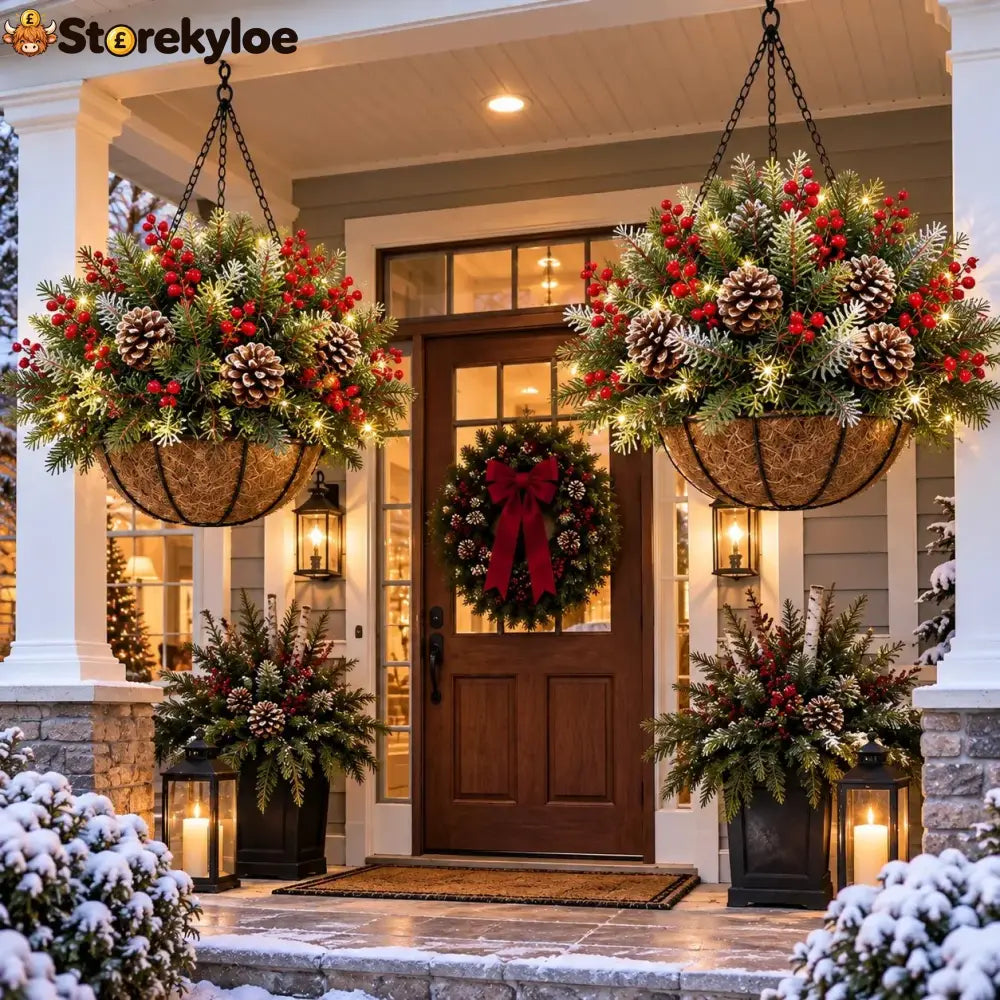 🎄 Last day: 50% OFF🏆Christmas basket with built-in lights |🎄 With built-in lights weatherproof and maintenance-free