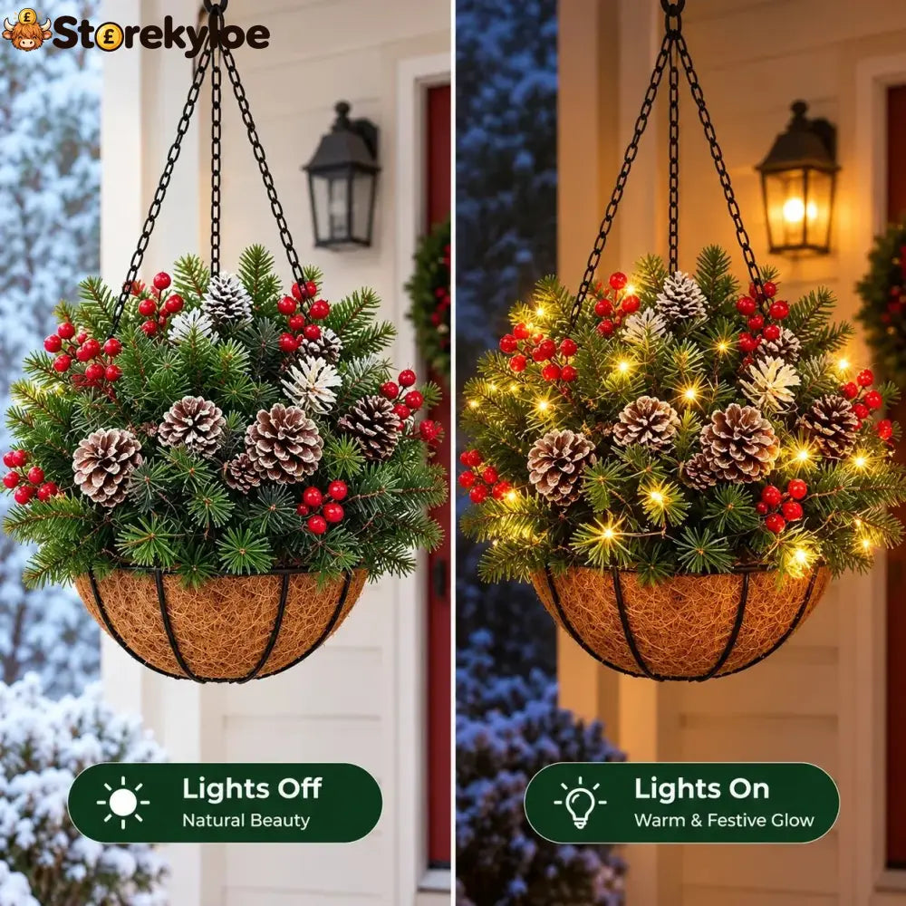 🎄 Last day: 50% OFF🏆Christmas basket with built-in lights |🎄 With built-in lights weatherproof and maintenance-free
