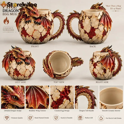 ⏳ Last Day 49% OFF – 🐉 Dragonbound Realms™ Sculpted Dragon Mug Collection | 6 Fantasy Realm Designs with Raised 3D