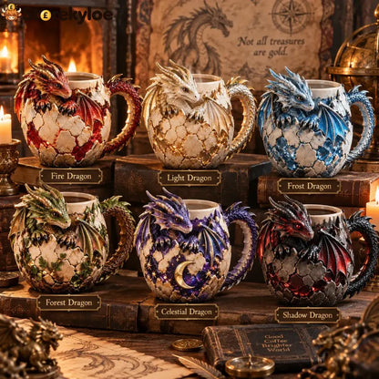 ⏳ Last Day 49% OFF – 🐉 Dragonbound Realms™ Sculpted Dragon Mug Collection | 6 Fantasy Realm Designs with Raised 3D