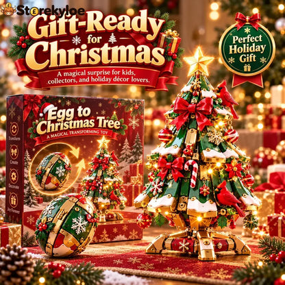 🔥 Last Day 50% Off 🔥 Egg-to-christmas Tree™ Magical Transforming Toy – Cardinal Christmas Tree Holiday Gift 🎄🎁✨